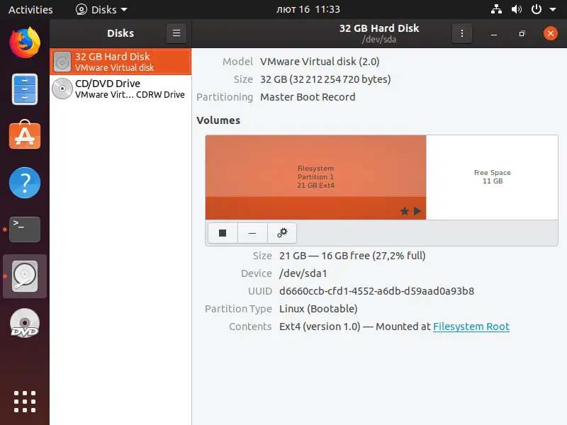 How to extend partitions on Ubuntu with the Disks utility