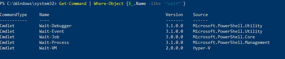 An example of using the Where-Object cmdlet in PowerShell