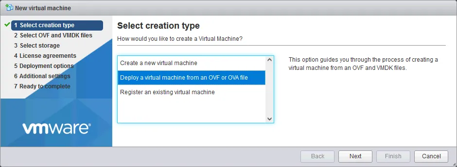 Deploying a NAKIVO Transporter VM from an OVA file