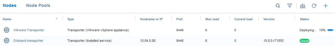 Deploying NAKIVO Transporter remotely and checking its status