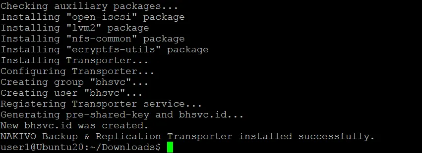Installing NAKIVO Transporter in Linux