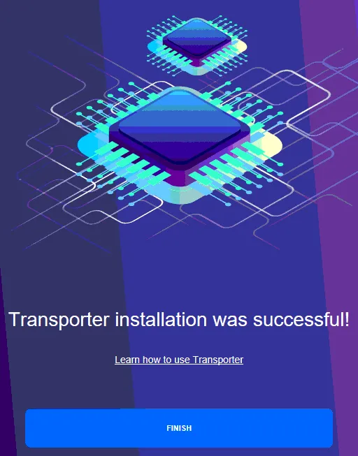 NAKIVO Transporter installation was successful in Windows