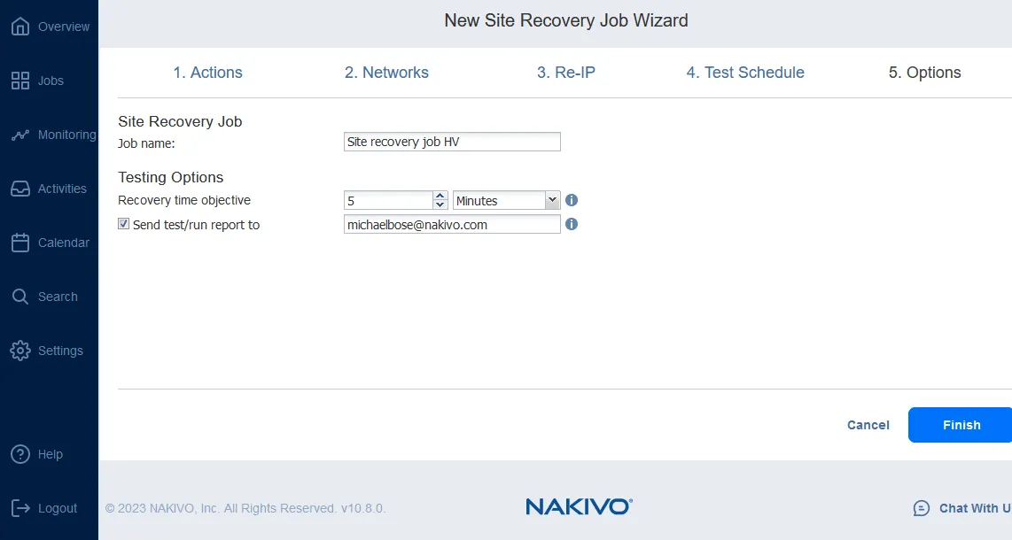 Running Hyper-V disaster recovery in a test mode