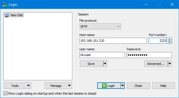 Connecting to a remote Linux machine with WinSCP