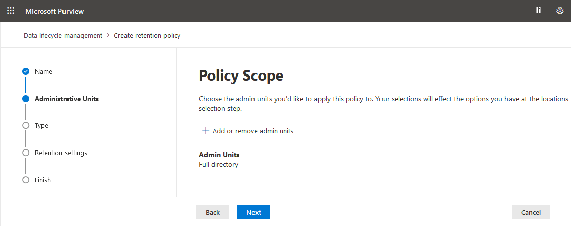Selecting a policy scope