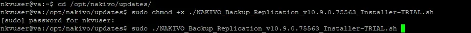 Setting permissions and running the installer or updater
