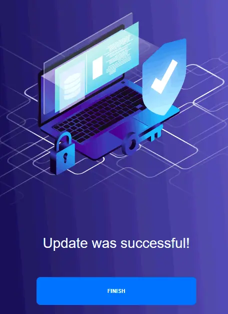 The update was successful on a Windows machine