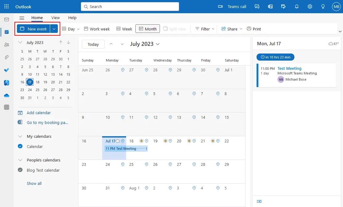 add a Teams meeting in Outlook Online for Office 365