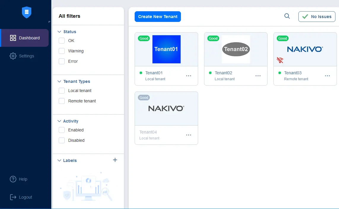 NAKIVO Backup & Replication can be used as a Backup as a Service solution with multi-tenancy
