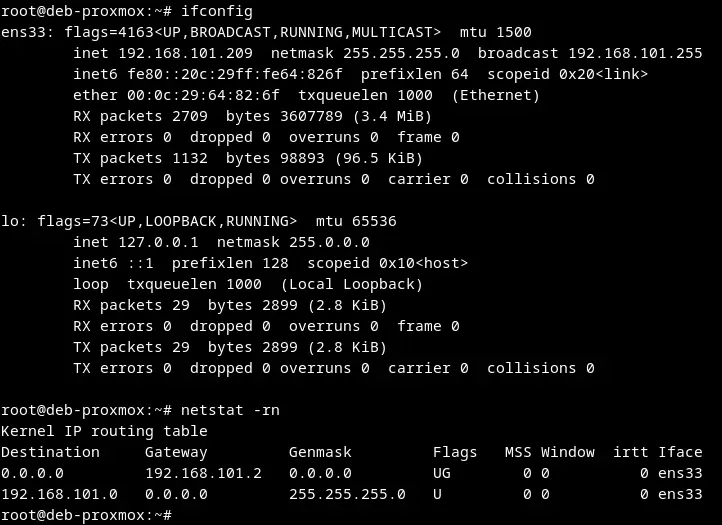Checking the network configuration on Debian