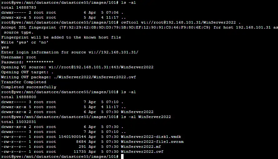 Exporting the original VMware VM as a template