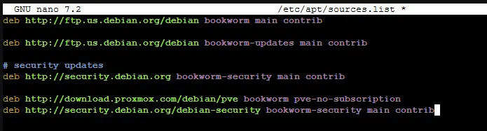Modifying the list of software repositories