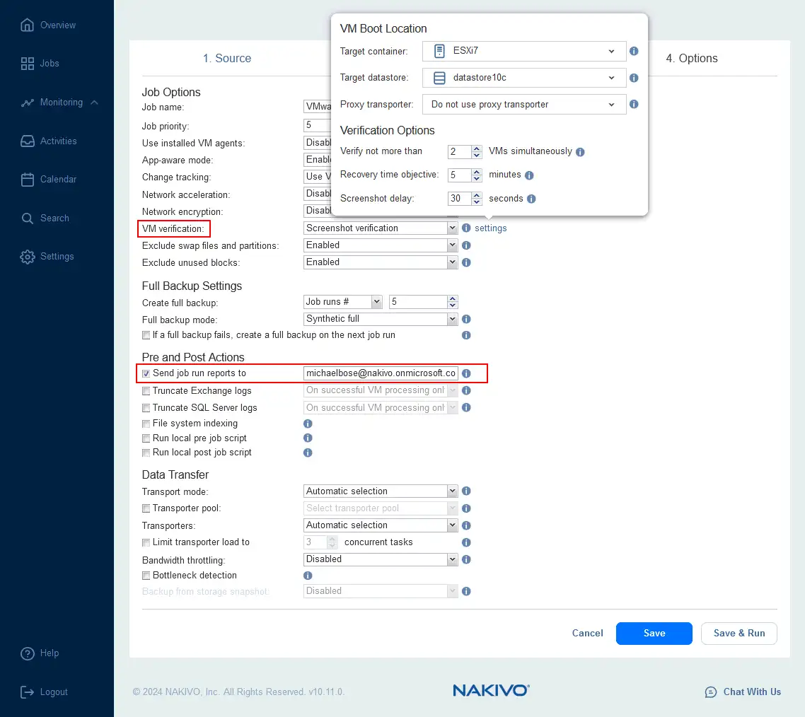 RMM automation - how to enable backup verification reports