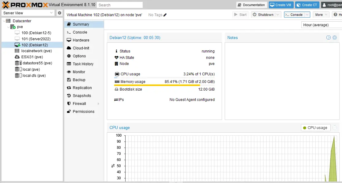 The VMware to Proxmox migration was successful
