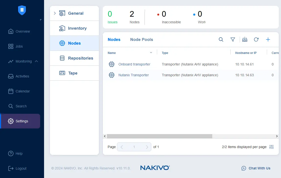 Adding a Transporter to a Nutanix cluster for Nutanix backup