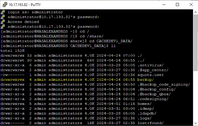Checking the path of the folder created on QNAP NAS