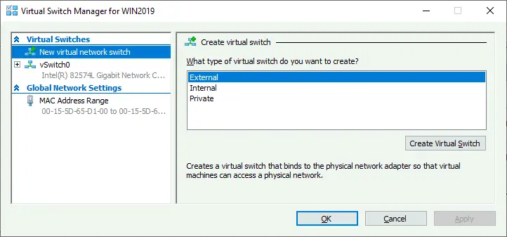 Configuring a virtual switch for Hyper-V port mirroring