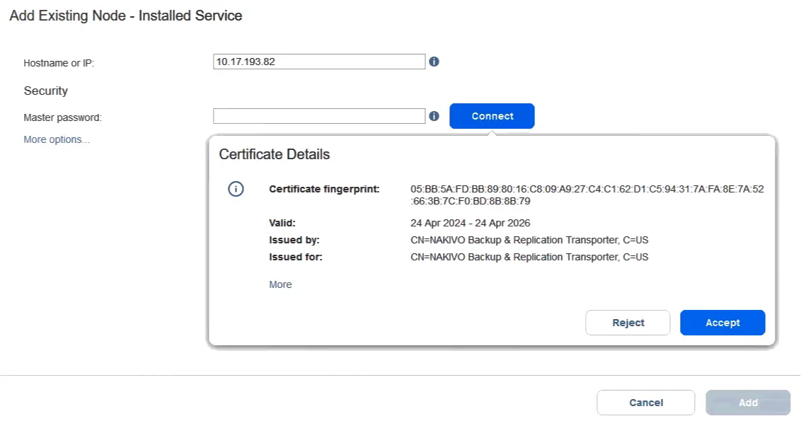Connecting the Transporter installed on NAS