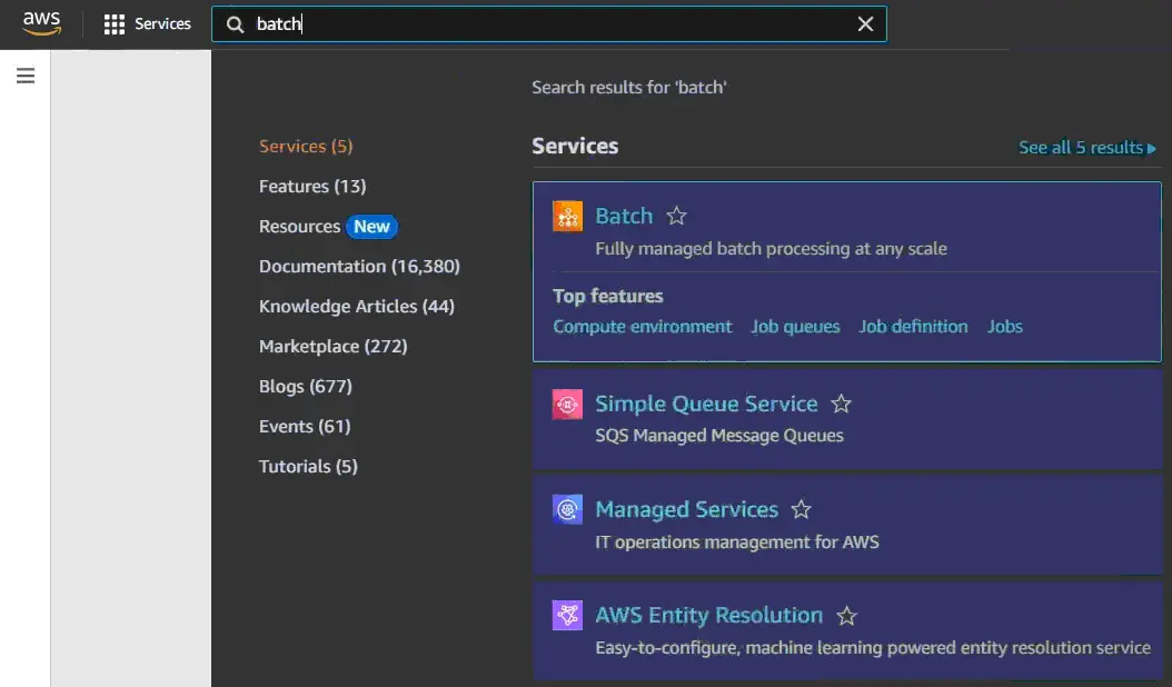 How to access AWS Batch
