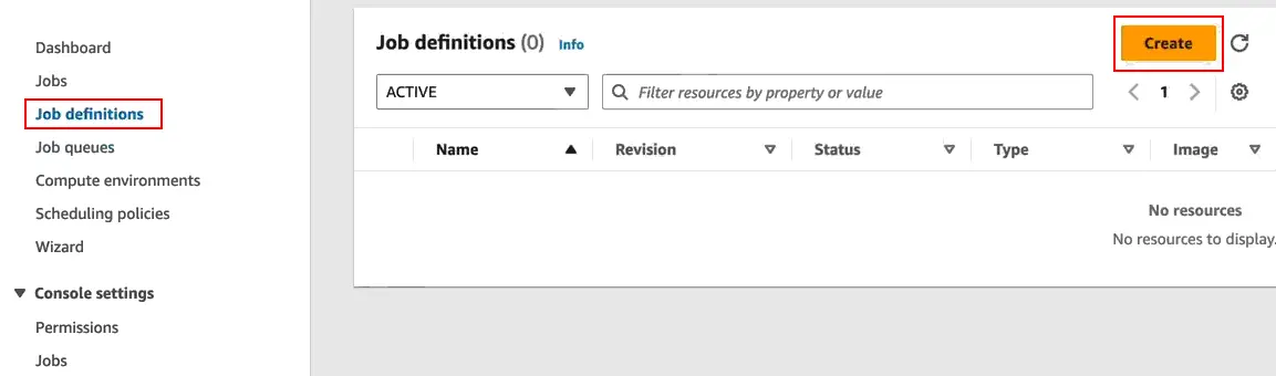 How to create a job definition in AWS Batch