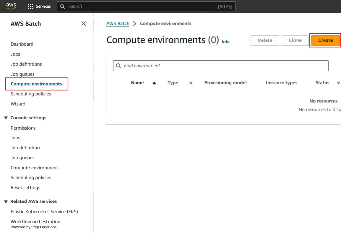 How to create an AWS Batch compute environment