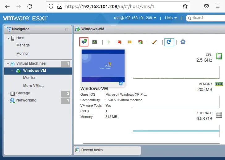 How to launch VMware Remote Console from VMware Host Client