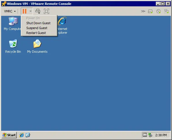 The main window of VMware Remote Console 12.0˜
