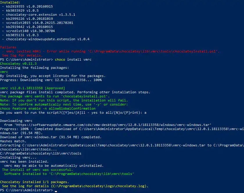 VMware Remote Console has been installed