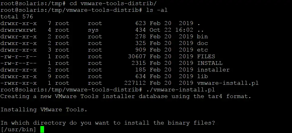 Installing VMware Tools on Solaris