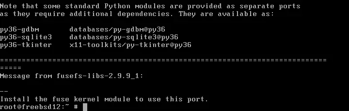 suggestion to install the fuse kernel module