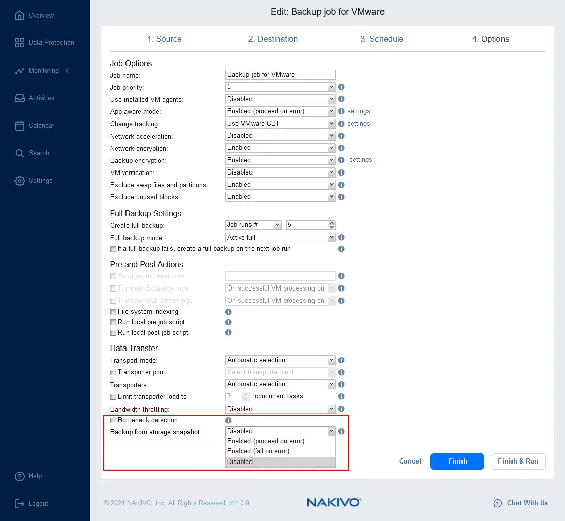 Activer la sauvegarde from HPE snapshots