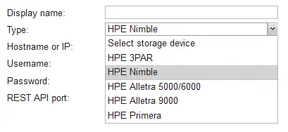 The list of supported HPE devices
