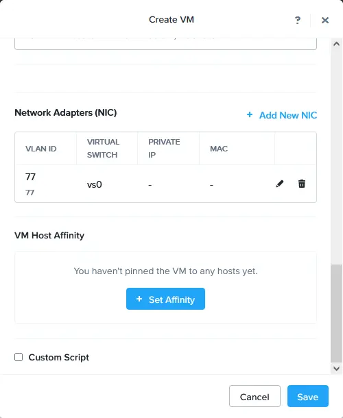 Configurar y guardar los ajustes de la máquina virtual