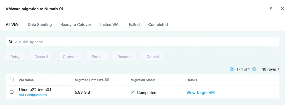Completada la migración de VMware a Nutanix