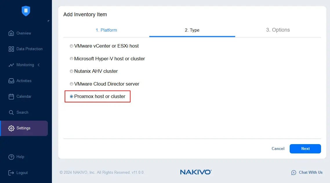 Adding theProxmox host to the inventory