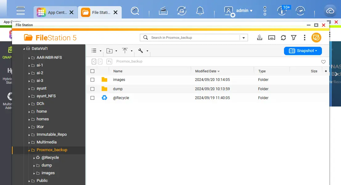 Checking the Proxmox backup location