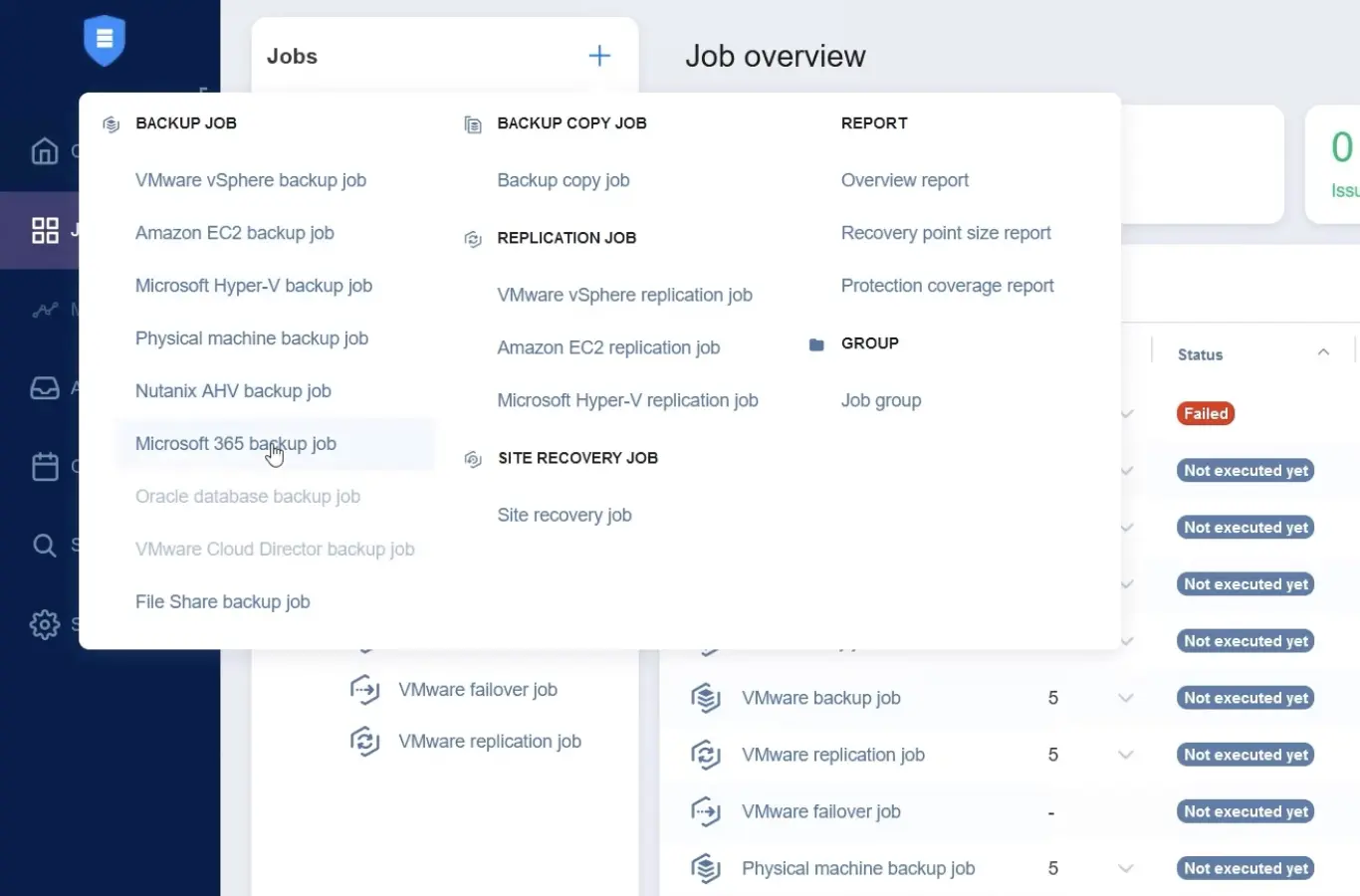 Create a Microsoft 365 backup job