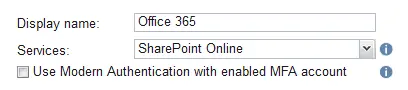 Modern authentication with an enabled MFA account