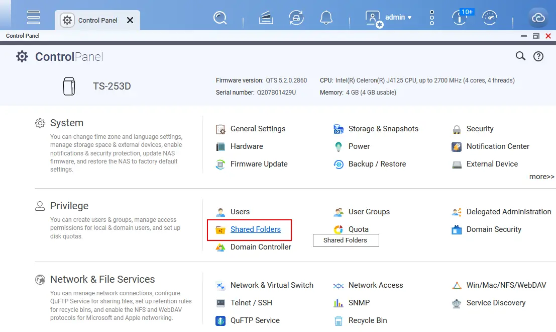 Opening Shared Folders
