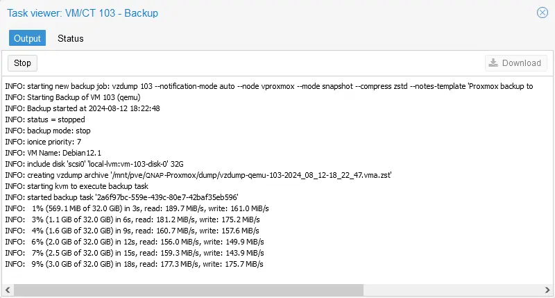 Running a Proxmox backup to NAS