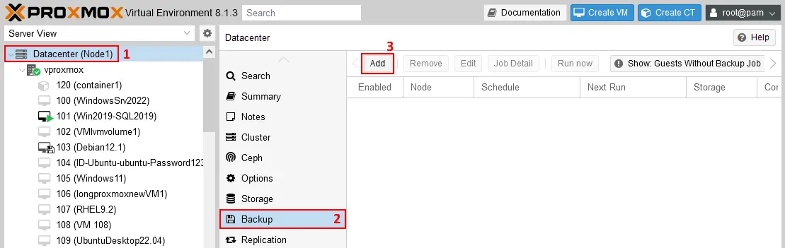 Schedule Proxmox backup using native Proxmox tools