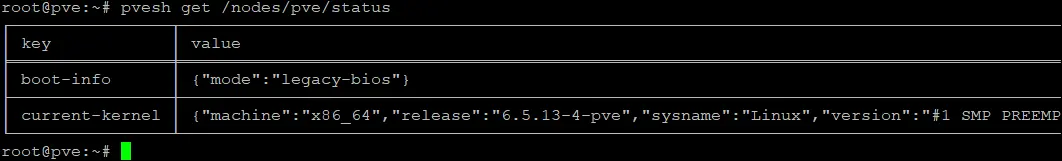 Checking the Proxmox host status
