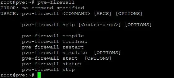 Using pve-firewall in Proxmox CLI