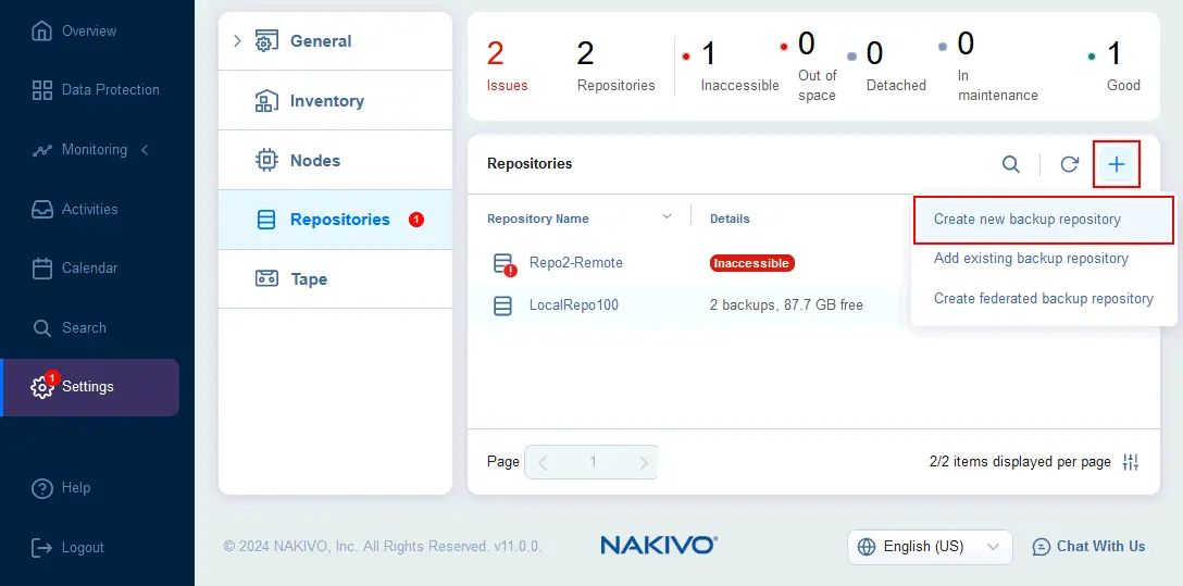 Creating a backup repository in Amazon S3
