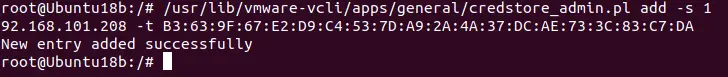 Saving a thumbprint for running commands in vSphere CLI