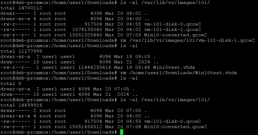 Deleting temporary virtual disk files